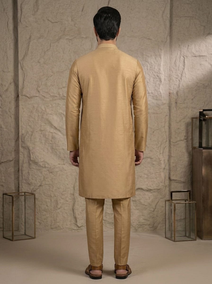 Skin Embroidered Kurta Trouser