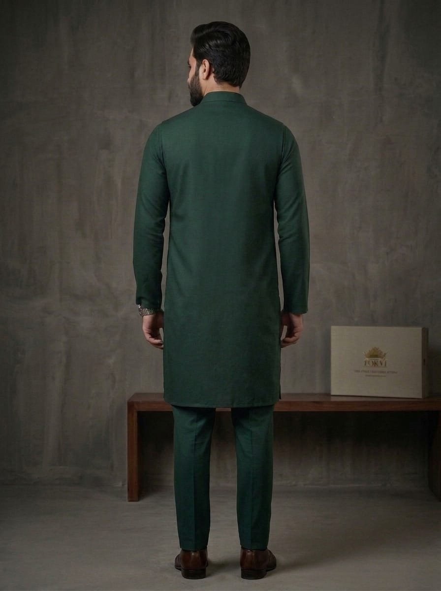 Green Embroidered Kurta Trouser