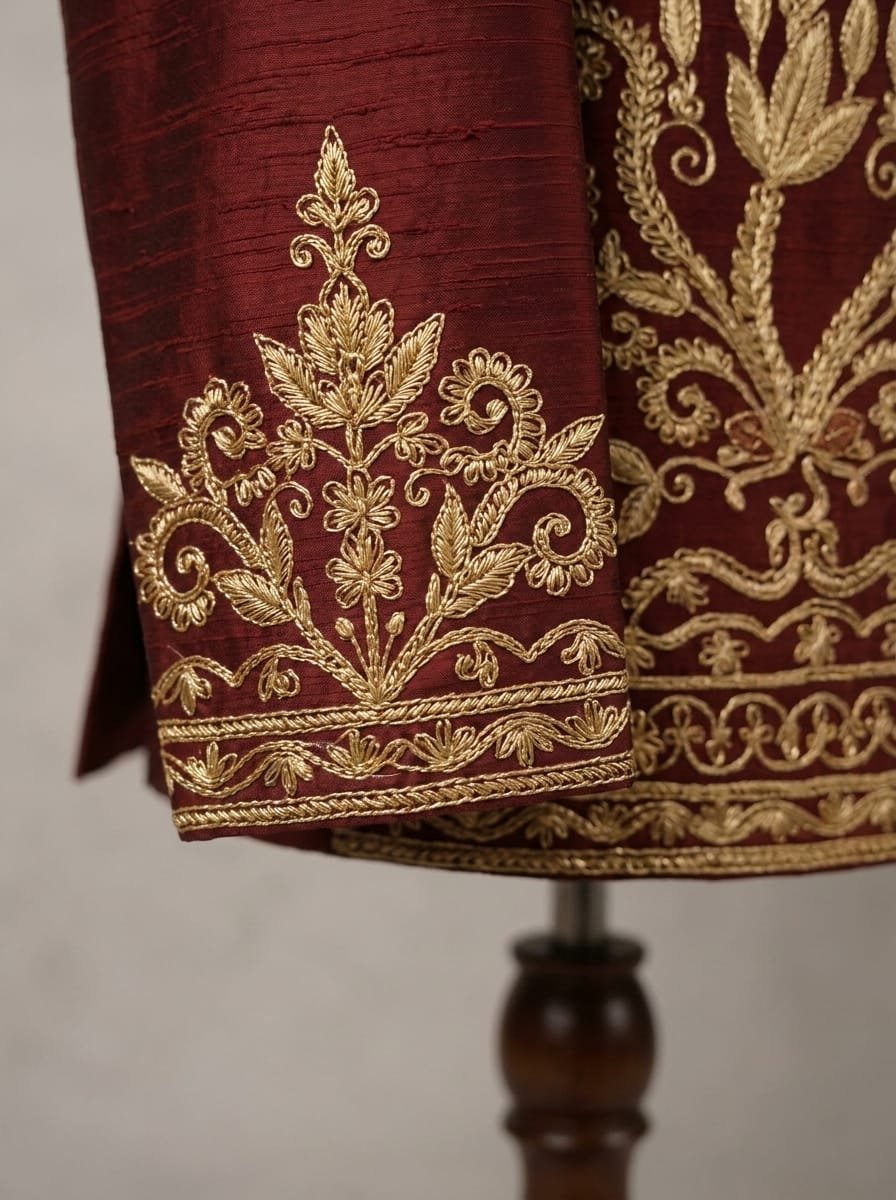 Designer Mahroon Prince Coat