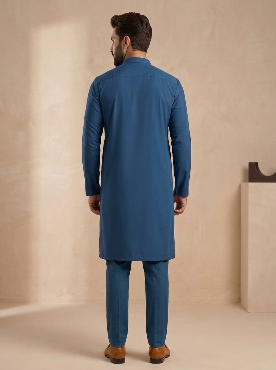 Dark Zink Embroidered Kurta Trouser