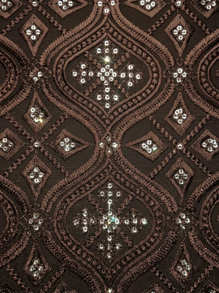 Brown Sequence Embroidered Waistcoat
