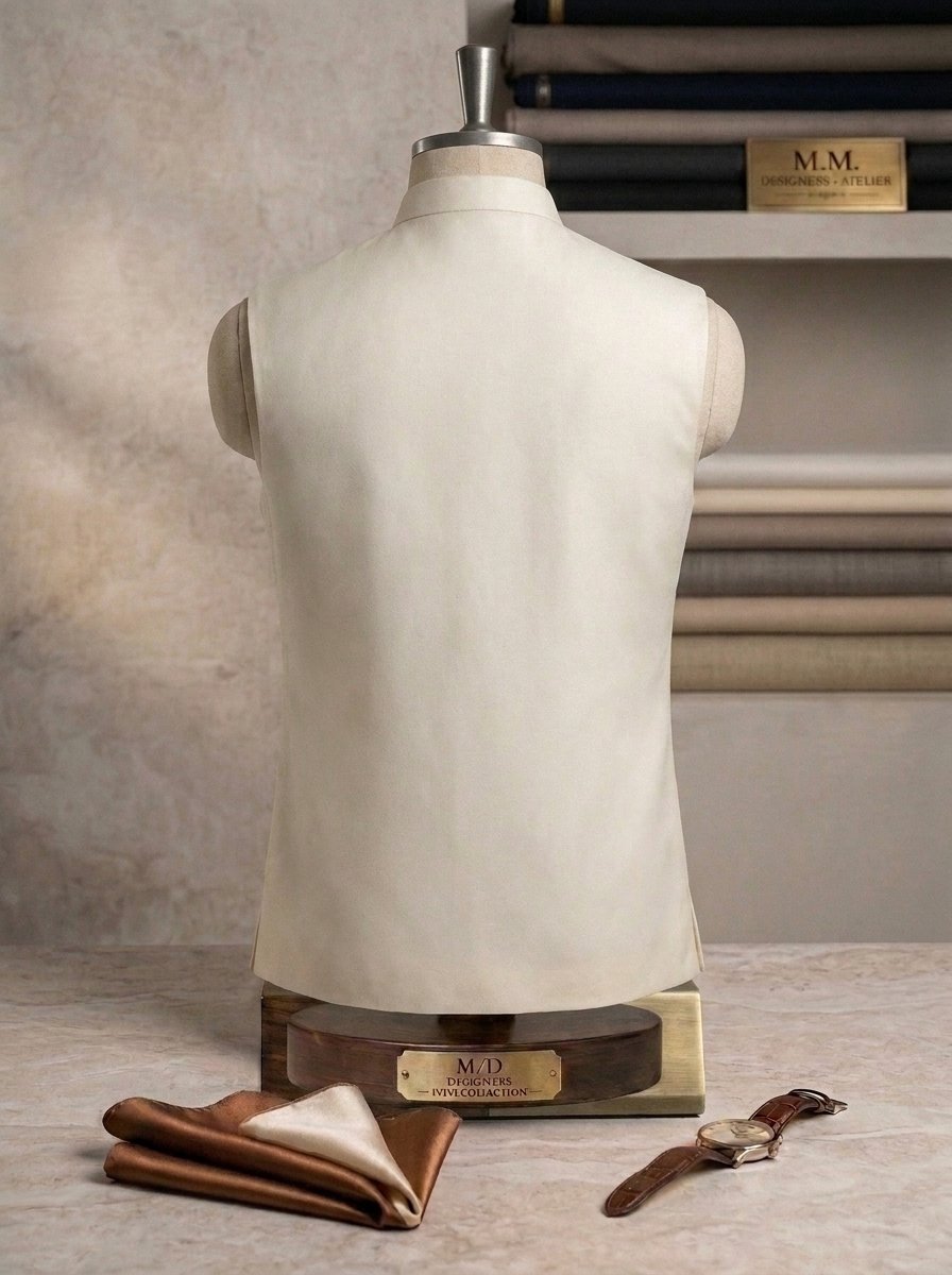 Royal Creem Embroidered Waistcoat