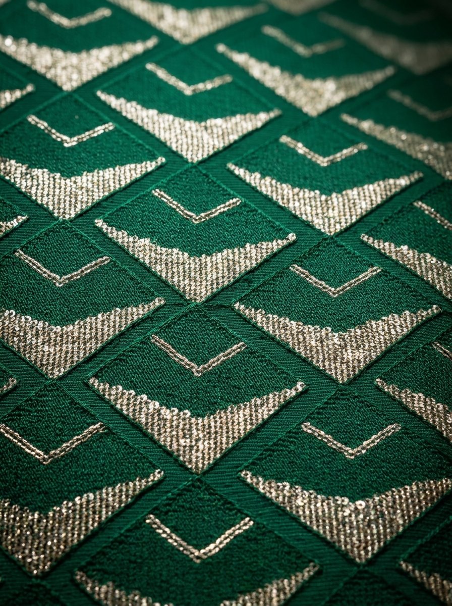 Dark Green Embroidered Waistcoat