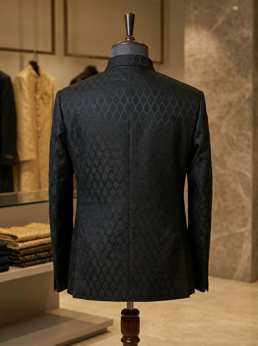 Black Mirror Embroidered Open Prince coat