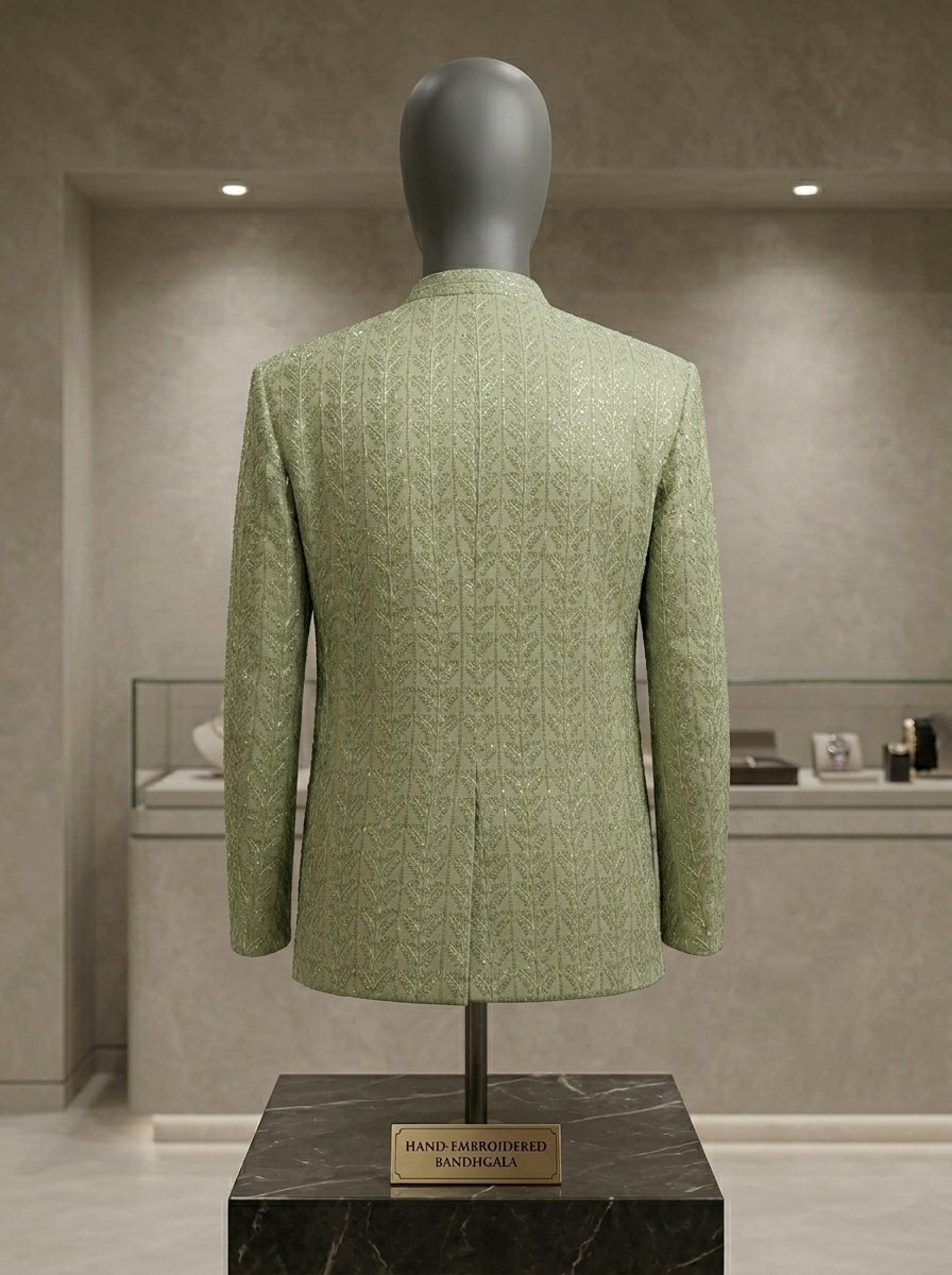 Premium PIsta Sequence Embroidered Prince Coat