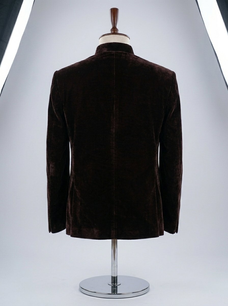 Dark Brown Velvet  Embroidered Prince Coat