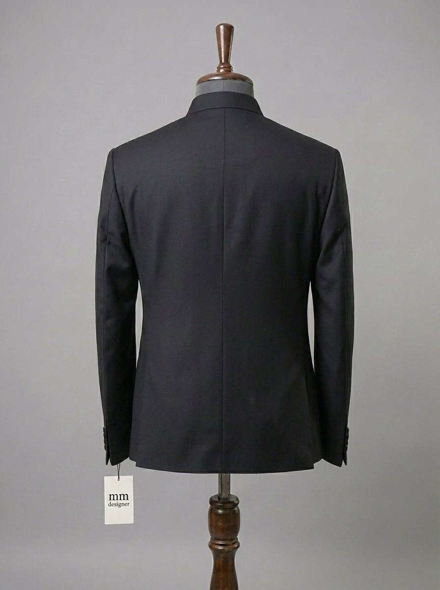 Black Sequence Embroidered Prince Coat