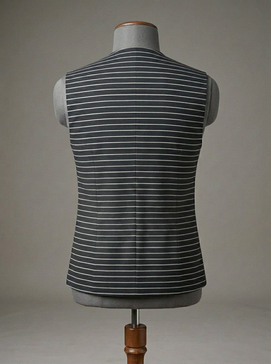 Black And White Lining Waistcoat