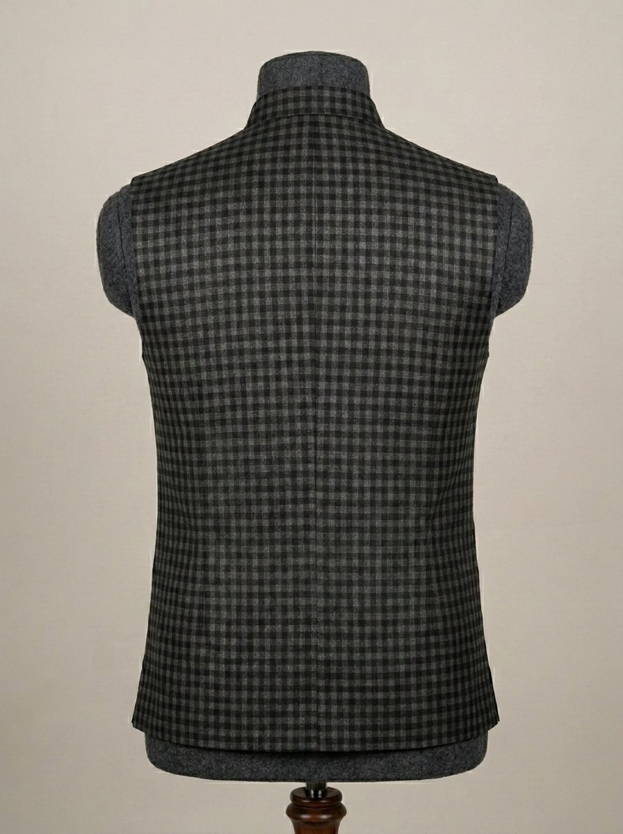 Elegant Black Check Waistcoat
