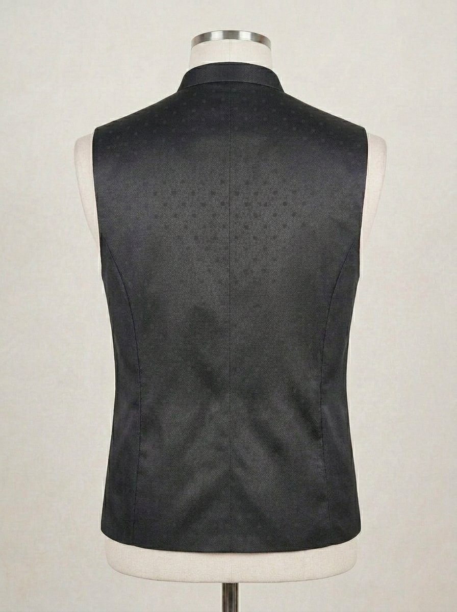 Classy Black Texture Waistcoat
