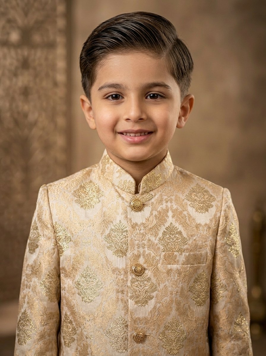 Light Skin Emroidered Sherwani