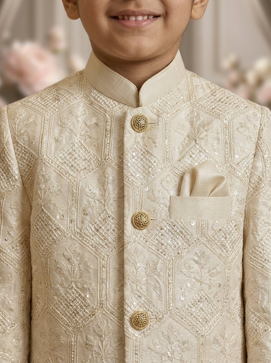 Elegant Off White Emroidered Sherwani